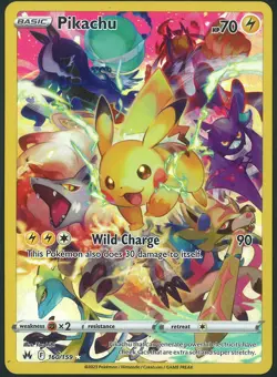 Pikachu 160/159 Secret Rare Pokemon Sword & Shield Crown Zenith Near Mint - Image 1