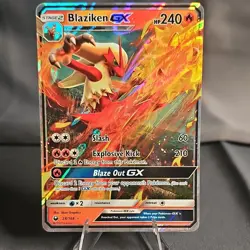 Pokemon Blaziken GX Ultra Rare Full Art Holo 28/168 SM-Celestial Storm 2018 NM/M - Image 1