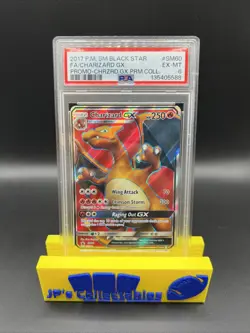 2017 POKEMON SM BLACK STAR PROMO #SM60 FULL ART/CHARIZARD GX PSA 6 - Image 1