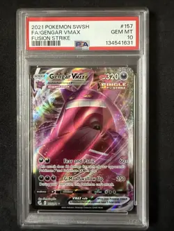 Pokemon 2021 Gengar VMAX 157/264 Single Strike Fusion Strike GEM MINT PSA 10 - Image 1