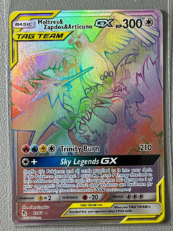 Pokemon Moltres Zapdos Articuno GX Secret Rare Holo Hidden Fates 69/68 - Image 1