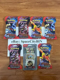 Pokemon TCG Destined Rivals Sleeved Booster W/ Pack ASCENDED HEROES LARRY BUNDLE - Image 1