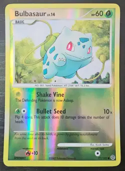 Pokemon TCG Bulbasaur Lv. 14 77/132 Secret Wonders Reverse Holo English 2007 - Image 1