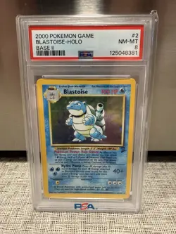 2000 Pokemon Game Base Set 2 Blastoise Holo #2/130 PSA 8 NM-MT TCG Vintage - Image 1