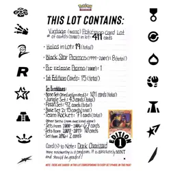 Pokemon Vintage Card Lot Mint 1st Edition Dark Charizard 19 Holo PR 411 Binder - Image 3