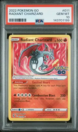 2022 Pokemon Go Radiant Charizard #011 PSA 10 - Image 1