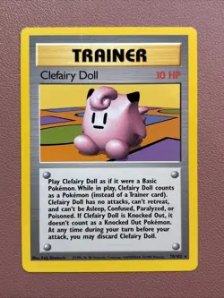 Pokemon TCG Clefairy Doll Base Set Trainer 70/102 Unlimited Rare NM Condition - Image 1