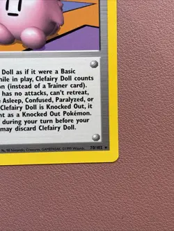 Pokemon TCG Clefairy Doll Base Set Trainer 70/102 Unlimited Rare NM Condition - Image 2