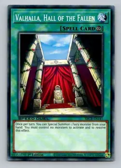 2020 Yugioh Spell Card Valhalla, Hall of the Fallen SBCB-EN141 1st Edition Com - Image 1