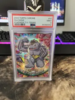 Topps Chrome Series 1 Pokemon TV Animation Card #67 Machoke - Tekno - PSA 9 - Image 1