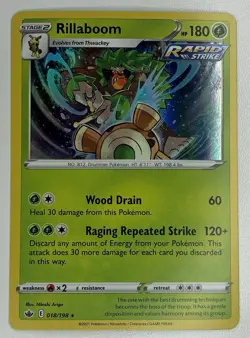 Pokemon Holo Grass Lot – Celebi Amazing Rare, Rillaboom x2, Grookey, Rowlet, Bli - Image 4