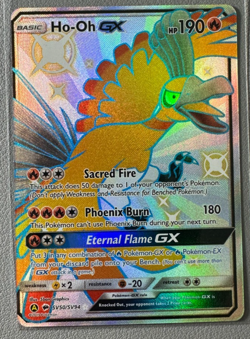 2019 Pokemon Sun & Moon Hidden Fates SV50 Full Art Ho-Oh GX Shiny Vault - Image 1