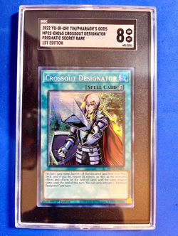 Crossout Designator 2022 Yu-Gi-Oh TIN Pharaoh's Gods Pris Sec Rare 1st Ed SGC 8 - Image 1