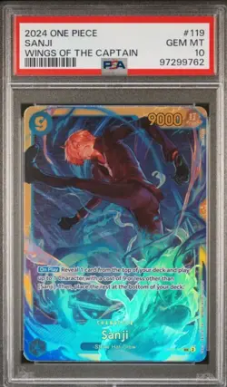 2024 One Piece Wings of the Captain Sanji OP06-119 Secret Rare Foil PSA 10 - Image 1