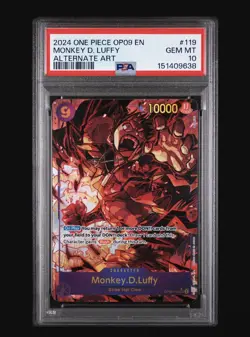 2024 One Piece OP09 SEC Alternate Art #119 Monkey D. Luffy PSA 10 GEM MINT - Image 1