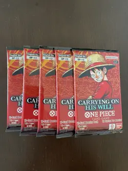 One Piece Carrying On His Will OP-13 Five 5 Booster Packs Lot English G - Image 1