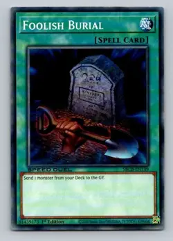2020 Yugioh Spell Card Foolish Burial SBCB-EN139 1st Edition Common - Image 1