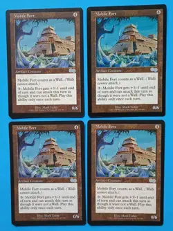 Magic the Gathering MTG Urza's Saga MOBILE FORT X 4 LP/EX U 1998! - Image 1