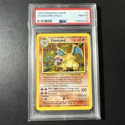 1999 Pokemon Unlimited Charizard HOLO Rare #4 PSA 8 NM-MT - Image 1