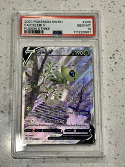 Pokemon TCG 2021 Celebi V Fusion Strike 245/264 Full Art Holo Ultra Rare PSA 10 - Image 1