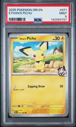 Ethan's Pichu 071/182 | PSA 9 | Pokemon Destined Rivals - Image 1