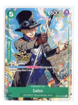 ONE PIECE TCG SABO RARE 3RD ANNIVERSARY PROMO ALT ART OP09-027 NM - Image 1