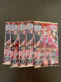 One Piece Extra Booster Heroines Edition EB-03 Five 5 Packs Lot English B - Image 1