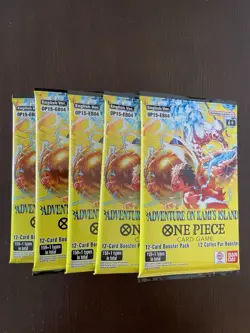 One Piece Adventure On Kami’s Island OP-15 & EB-04 5 Booster Packs Lot English E - Image 1