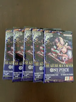 One Piece The Azure Sea’s Seven OP-14 & EB-04 Five 5 Booster Packs Lot English E - Image 1