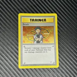 Pokemon Brock 15/132 Gym Heroes Holo WOTC Vintage Trainer Card NM/LP - Image 1