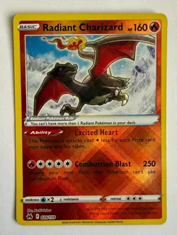 Radiant Charizard 020/159 Crown Zenith Shiny Holo Rare Pokemon Card - Image 1