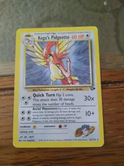 Pokemon TCG Koga's Pidgeotto Gym Challenge 27 Unlimited Rare Card - Image 1