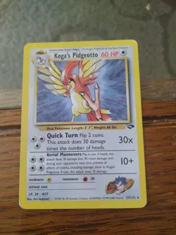 Pokemon TCG Koga's Pidgeotto Gym Challenge 27 Unlimited Rare Card - Image 2