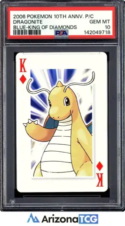 Pokemon 2006 Dragonite King Of Diamonds 10th Anniversary Playing Cards PSA 10 - Image 1