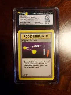 CGC WORLD RECORD 1st Edition Pokemon Card 74/102 Item Finder Nice Rare Italian - Image 1