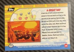 Pokemon Topps Pikachu's Vacation #58 A Great Day Vintage Trading Card 1998 - Image 2