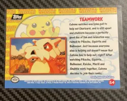 Pokemon 1998 Topps Pikachu’s Vacation Card - #54 Teamwork - Image 2