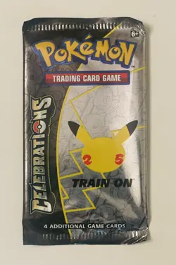 Pokemon 25th Anniversary Celebrations Booster Pack 4 Cards Packs (b) - Image 1
