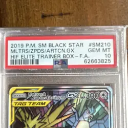 Pokemon Moltres Zapdos Articuno GX SM210 Black Star Promo TAG TEAM Holo PSA 10 - Image 3