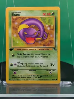 Ekans 46/62 1st Edition Fossil Set Common 1999 English Pokemon Card WoTC TCG - Image 1