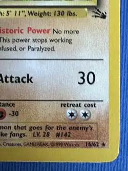 Aerodactyl 16/62 1st Edition Fossil Rare Pokemon WOTC 1999 NM - Image 4