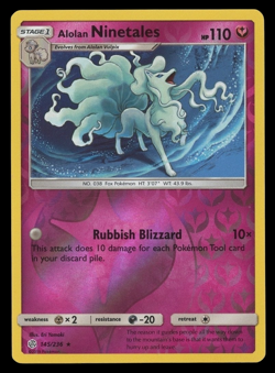 POKEMON TCG ALOLAN NINETALES 145/236 RARE REVERSE HOLO COSMIC ECLIPSE - Image 1