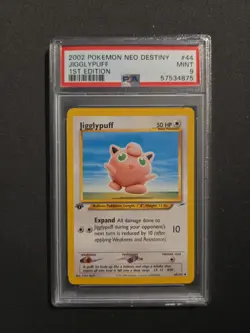2002 POKEMON NEO DESTINY 1ST EDITION #44 JIGGLYPUFF PSA 9 - Image 1