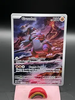 Pokemon Groudon Illustration Rare Holo SV04: Paradox Rift 199/182 Basic 130 HP - Image 1