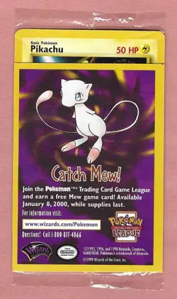 NEW SEALED 1999 Pokemon WB First Movie Black Star Promo Pikachu WOTC #4 - Image 1