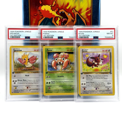 1999 Pokemon Jungle 1st Edition PSA Lot - Eevee 8 Paras 7 Spearow 8 - Image 1