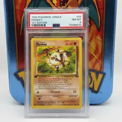 1999 Pokemon Jungle 1st Edition PSA Lot - Bellsprout 9 Mankey 8 Venomoth 7 - Image 4