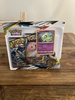 Cosmic Eclipse Pokemon 3 Pack Blister Celebi Promo - Image 1