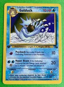 Pokemon Golduck 35/62 1st Edition Fossil NM WOTC 1999 - Image 1