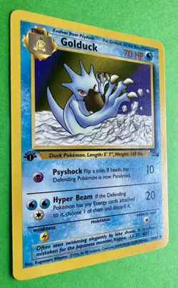 Pokemon Golduck 35/62 1st Edition Fossil NM WOTC 1999 - Image 2